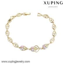 74904 Custom popular lady jewelry simple design fancy artificial color gemstone bracelet